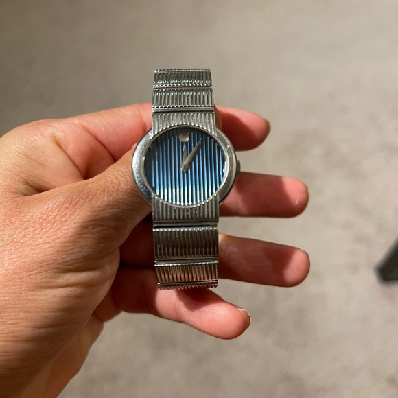 Movado Women’s Silver and Blue Watch